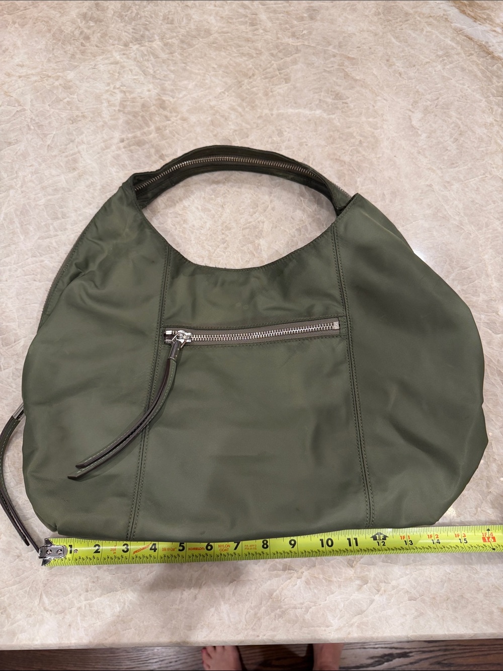 Vince Camuto Olive Green Nylon Hobo Bag - Picture 6 of 12